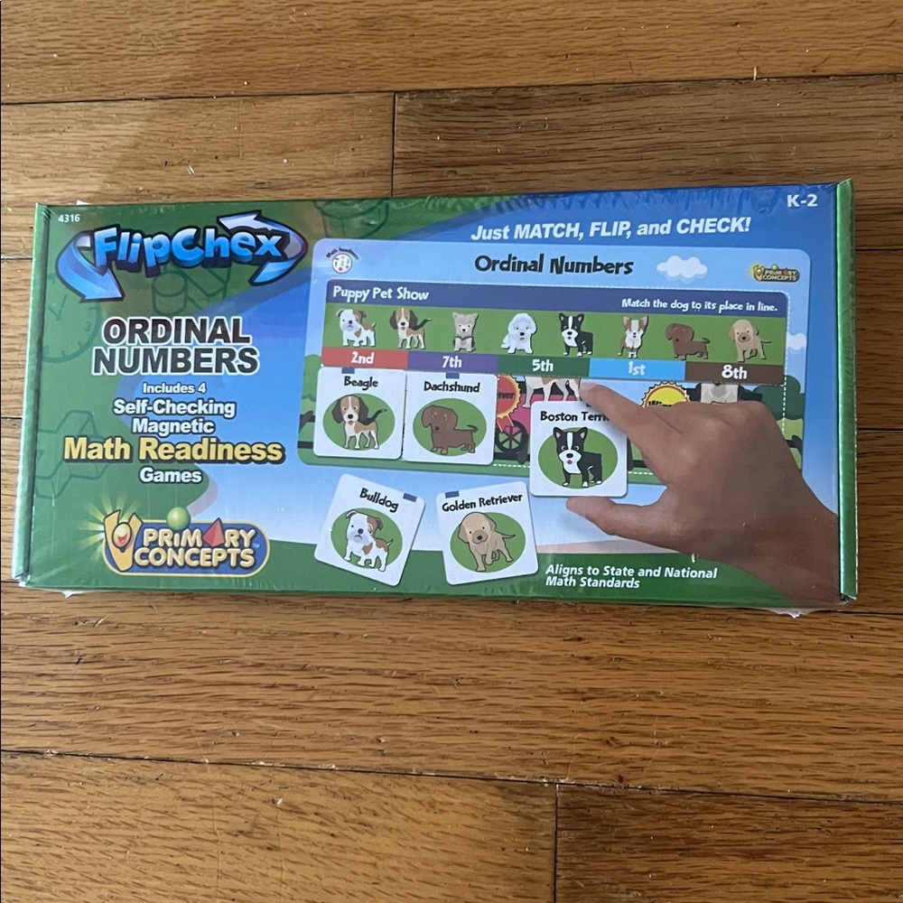 NEW Pri
Art Concepts FlipChex Ordinal Numbers Game Homeschool